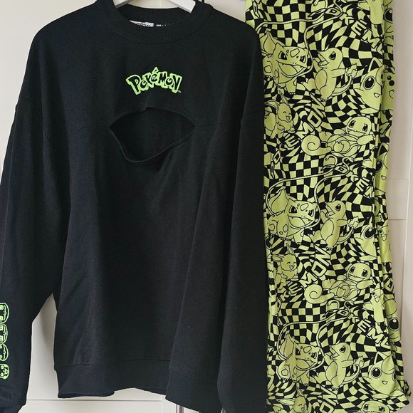 Asos Pokemon Neon Green sweat set - Picture 1 of 2